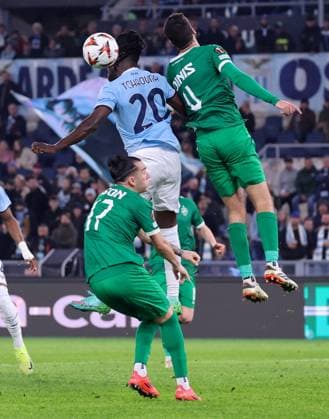 Europa League Football Match - 2024 25 Lazio vs Ludogorets 28 11 2024 Rome, Stadio Olimpico, football match valid for Europa League 2024 24 between SS Lazio vs SSC vs FC Ludogorets In photo: Loum Tchaouna of SS Lazio - Dinis Almeida of Ludogorets Razgrad FC ROMA Stadium Olimpic Lazio ITALY Copyright: xFABIOxSASSO FPAxFabioxSasso FPAx Lazio Ludogorets2024_11_28Fabio Sasso0574