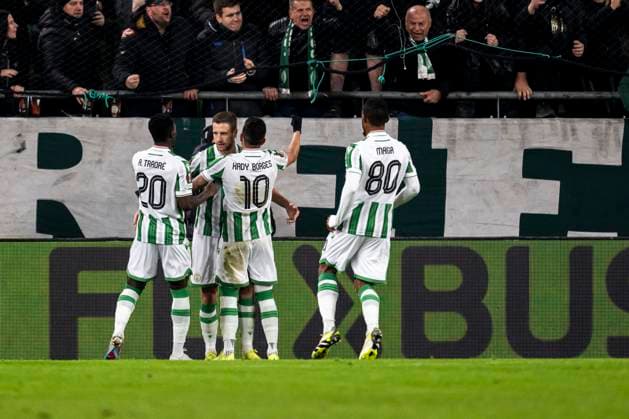 241128 Barnabas Varga of Ferencvaros celebrates the 1-0 goal during the UEFA Europa League football match between Ferencvaros and Malmö FF on November 28, 2024 in Budapest. Photo: Petter Arvidson BILDBYRAN kod PA PA0935 fotboll football soccer fotball uefa europa league europa league malmö ff Ferencvaros bbeng Copyright: PETTERxARVIDSON BB241128PA048