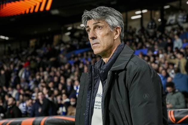 SAN SEBASTIAN, 28-11-2024 , Reale Arena , football, UEFA Europa League, season 2024 2025, Match between Real Sociedad and Ajax , Real Sociedad trainer coach Imanol Alguacil Real Sociedad - Ajax  x26845801x Copyright: