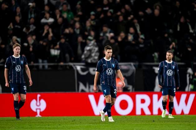 241128 Lasse Berg Johnsen of Malmö FF looks dejected during the UEFA Europa League football match between Ferencvaros and Malmö FF on November 28, 2024 in Budapest. Photo: Petter Arvidson BILDBYRAN kod PA PA0935 fotboll football soccer fotball uefa europa league europa league malmö ff Ferencvaros bbeng depp Copyright: PETTERxARVIDSON BB241128PA057