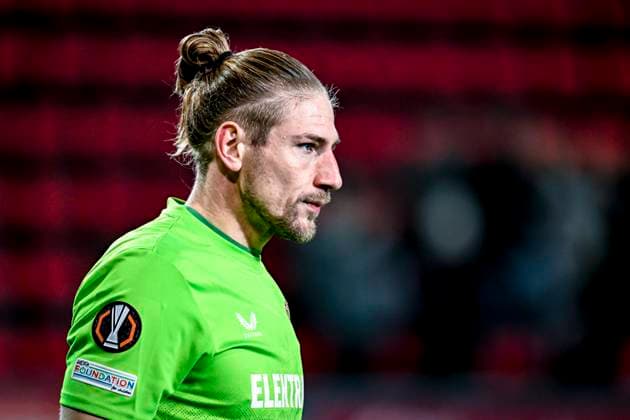 FC Twente goalkeeper Lars Unnerstall, during the match Twente - Union Sint-Gillis at the Grolsch Veste for the UEFA Europa League - League phase - Matchday 5 season 2024-2025 in ENSCHEDE, Netherlands on 28 november 2024, (photo by Stefan Koops EYE4images DeFodi Images) Defodi-746_202241
