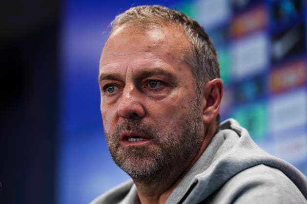 November 29, 2024, Sant Joan Despi, Barcelona, SPAIN: Hansi Flick, head coach of FC Barcelona, Barca attends his press conference, PK, Pressekonferenz during the training day of FC Barcelona ahead the Spanish League, La Liga EA Sports, football match against UD Las Palmas at Ciudad Esportiva Joan Gamper on November 29, 2024 in Sant Joan Despi, Barcelona, Spain. Sant Joan Despi SPAIN - ZUMAa181 20241129_zaa_a181_073 Copyright: xJavierxBorregox