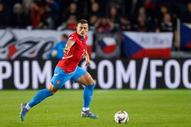 Tomas Holes (CZE) in action during the Football League of Nations match: Czechia vs Albania in Prague, Czech Republic, October 11, 2024. (CTKxPhoto PavelxLebeda) CTKPhotoF202411290009901  CTKPhotoF202411290009901
