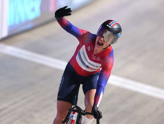 2024-11-29 UCI Track Champions League - Round 2 APELDOORN, NETHERLANDS - NOVEMBER 29: Anita Yvonne Stenberg of Norway during Round 2 of the UCI Track Champions League at Omnisport on November 29, 2024 in Apeldoorn, Netherlands. (Photo by Peter Lous BSR Agency) Apeldoorn Netherlands Content not available for redistribution in The Netherlands directly or indirectly through any third parties. Copyright: xBSRxAgencyx