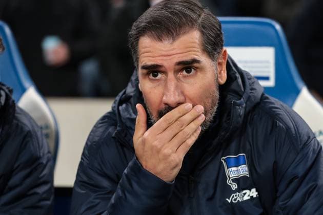 Trainer Christian Fiel (Hertha BSC Berlin) - 2. Fussball Bundesliga Saison 2024-2025 1. FC Magdeburg vs. Hertha BSC Berlin in der Avnet Arena in Magdeburg - Fußball,Mann,Männer,Deutschland,29.11.2024
