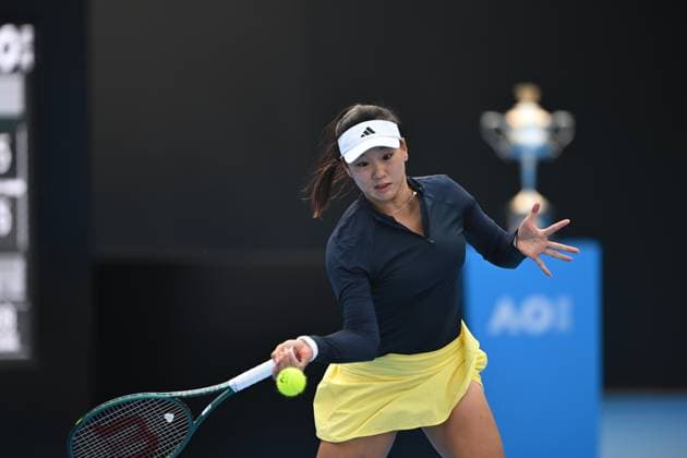 CHENGDU, CHINA - NOVEMBER 30: Guo Hanyu of China competes in the Women s Singles Final match against Zhang Shuai of China on day 6 of 2025 Australian Open Asia-Pacific Wildcard Play-off at Sichuan International Tennis Centre on November 30, 2024 in Chengdu, Sichuan Province of China.  Copyright: xVCGx 111533772451