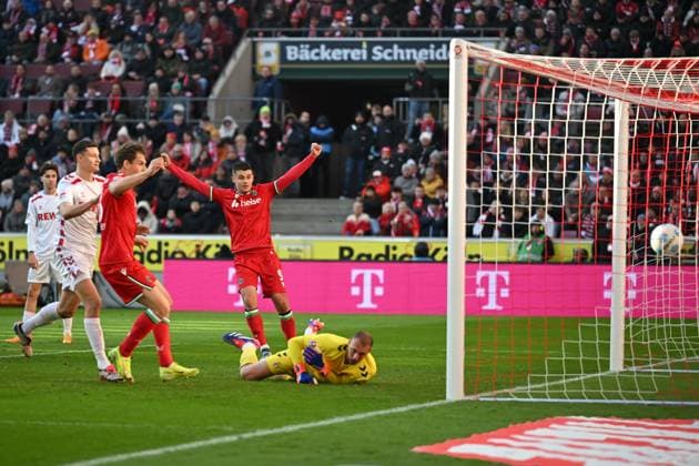 Koeln, Rheinenergiestadion, 30.11.24, GER, Herren, 2.Bundesliga, Saison 2024-2025, 1.FC Koeln - Hannover 96 Bild: Jessic NGANKAM (Hannover) macht das Tor zum 0:1 Only for editorial use! DFL regulations prohibit any use of photographs as image sequences and or quasi-video. NRW Deutschland