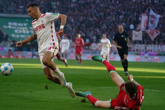 Fussball, 2.BL Saison 2024 2025 1.FC Köln vs Hannover 96 RheinEnergiestadion,Köln tim lemperle1.FC Köln, erzielte das 1:1