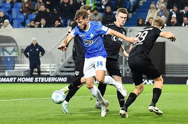 30.11.2024, xhbx, Fussball 2.Bundesliga, SV Darmstadt 98 - Preussen Münster emspor, v.l. Killian Corredor (SV Darmstadt 98) (DFL DFB REGULATIONS PROHIBIT ANY USE OF PHOTOGRAPHS as IMAGE SEQUENCES and or QUASI-VIDEO) Darmstadt