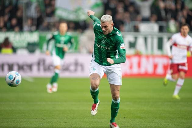Marvin DUCKSCH (HB) Aktion, Einzelaktion, Fussball 1. Bundesliga, 12. Spieltag, SV Werder Bremen (HB) - VfB Stuttgart (S) 2-2 am 09.11.2024 in Bremen Deutschland. DFL regulations prohibit any use of photographs as image sequences and or quasi-video Â