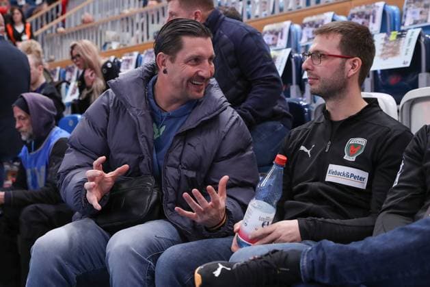01.12.2024, xtgx, Handball, Daikin HBL, 1. VfL Potsdam - Fuechse Berlin v.l. Stefan Kretzschmar (Berlin, Vorstand , Jaron Siewert (Berlin, Trainer) Potsdam
