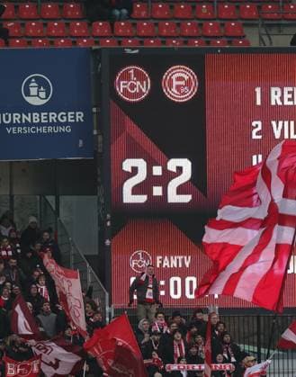 01.12.2024 - Fussball - Saison 2024 2025 - 2. Fussball - Bundesliga - 14. Spieltag: 1. FC Nürnberg FCN ( Club ) - Fortuna Düsseldorf 1895 F95 - Sportfoto Zink DaMa - xdaxmax - DFL regulations prohibit any use of photographs as image sequences and or quasi-video - only for editorial use - Enstand 2:2 auf der Anzeigentafel