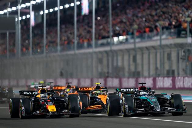 December 1, 2024, Lusail, Qatar: British driver GEORGE RUSSEL (Mercedes-AMG F1 Team) leads at the start of the 2024 FIA Formula 1 Qatar Grand Prix at Lusail International Circuit in Lusail, Qatar. Lusail Qatar - ZUMAg147 20241201_fap_g147_011 Copyright: xJamesxGasperottix