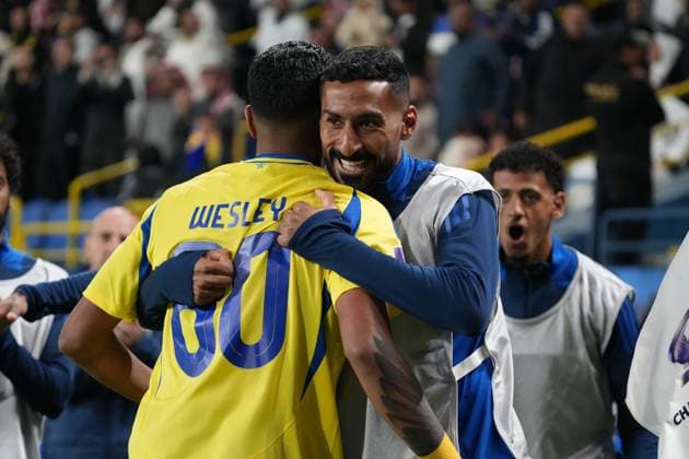 Al Nassr vs Al Sadd, AFC Elite Champions League RIYADH, SAUDI ARABIA - December 2: Wesley Ribeiro celebrates his goal in the AFC Elite Champions League match between Al Nassr (Saudi Arabia) vs Al Sadd (Qatar) at the King Saud University Stadium- Riyadh, on December 2, 2024 in Saudi Arabia (Photo by Samuello)