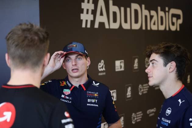 F1 Abu Dhabi Grand Prix 2024 Nico Hulkenberg of Haas, Max Verstappen of Red Bull Racing and Franco Colapinto of Williams ahead of the Formula 1 Austrian Grand Prix at Yas Marina Circuit in Abu Dhabi, United Arab Emirates on Devember 5, 2024. Abu Dhabi United Arab Emirates  Copyright: xJakubxPorzyckix originalFilename:porzycki-f1abudha241205_npcKp.jpg