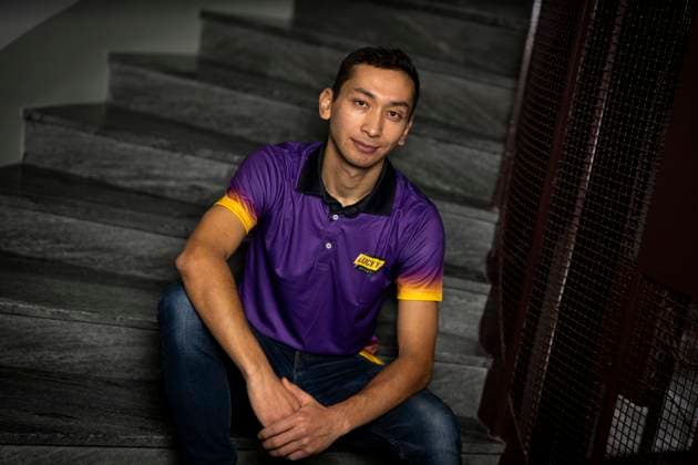 STOCKHOLM, SVERIGE 20241205 Cyklisten Amir Ansari, som är med i det nya svenska proffslaget Lucky Cycling Team. Cykellaget satsar mot deltagande i Tour de France och andra av de största cykelloppen. STOCKHOLM SVERIGE PER x10050x