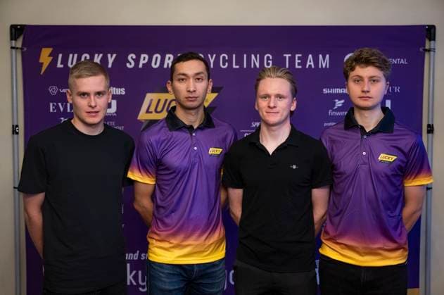 STOCKHOLM, SVERIGE 20241205 Cyklisterna Axel Källberg, Amir Ansari, Edvin Lovidius och Carl Kagevi som är nagra av idrottarna i det ny proffscykel teamet Lucky Sports som satsar mot deltagande i Tour de France och andra av de absolut största cykel loppen. STOCKHOLM SVERIGE x10050x