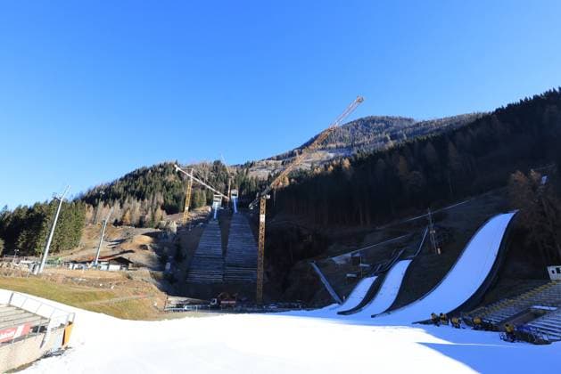 On the road to Olympic Games, Olympische Spiele, Olympia, OS 2026 - Winter season in Val Di Fiemme Pierre Teyssot MAXPPP ; On the road to the Milano Cortina Olympic Games 2026 - Winter season in Val Di Fiemme. Predazzo, Italy on December 5, 2024. Ski jumping, Skispringen, Ski, nordisch Hill Pierre Teyssot Maxppp Predazzo Trentino Italy  Copyright: xMAXPPPxPierrexTeyssotx TEP64436 TEP64436