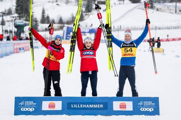 Bilder des Jahres 2024, Sport 12 Dezember Sport Themen der Woche KW 49 Sport Bilder des Tages 241206 Heidi Weng, Therese Johaug and Astrid oyre Slind of Norway celebrate after competing in women s cross country skiing 10 km free technique interval start during the FIS Cross-Country World Cup on December 6, 2024 in Lillehammer. Photo: Mathias Bergeld BILDBYRAN kod MB MB1014 skidor cross-country skiing langrenn världscupen fis cross country world cup fristil free technique dam bbeng women kvinner jubel *** 241206 Heidi Weng, Therese Johaug and Astrid oyre Slind of Norway celebrate after competing in women s cross country skiing 10 km free technique interval start during the FIS Cross Country World Cup on December 6, 2024 in Lillehammer Photo Mathias Bergeld BILDBYRAN kod MB MB1014 skidor cross country skiing langrenn världscupen fis cross country world cup fristil free technique dam bbeng women kvinner jubel  Copyright: MATHIASxBERGELD BB241206MB101