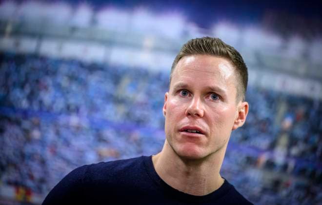 MALMÖ 2024-12-06 MFF s Niklas Moisander at Friday s press conference, PK, Pressekonferenz at the Eleda stadium in Malmö. Moisander announces at the press conference that he is ending his career due to a knee injury. MALMÖ SWEDEN x50090x