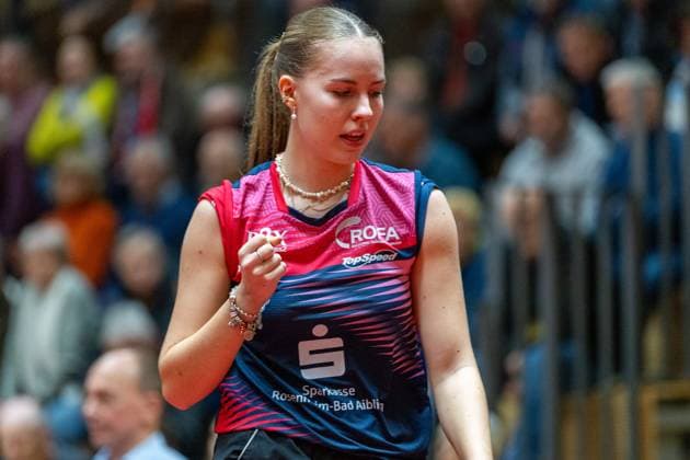 Annett Kaufmann, (SV DJK Kolbermoor), Jubeln, SV DJK Kolbermoor vs.TTC Berlin eastside , Tischtennis, 1.Bundesliga Frauen, 7. Spielwoche, 2024 2025, 06.12.2024, SV DJK Kolbermoor vs.TTC Berlin eastside , Tischtennis, 1.Bundesliga Frauen, 7. Spielwoche, 2024 2025, 06.12.2024, Kolbermoor