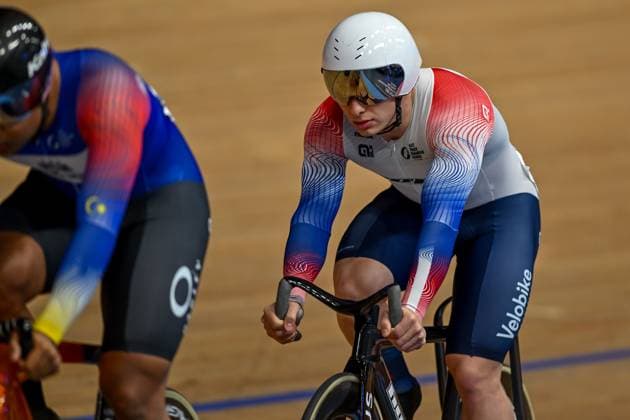 Matthew Richardson of Great Britain competing in the keirin UCI Track Champions League at the Lee Valley VeloPark, London, England on 6 December 2024. Copyright: xPhilxHutchinsonx 42200007