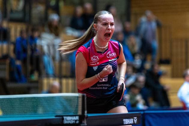 Annett Kaufmann, (SV DJK Kolbermoor), emotionen, SV DJK Kolbermoor vs.TTC Berlin eastside , Tischtennis, 1.Bundesliga Frauen, 7. Spielwoche, 2024 2025, 06.12.2024, SV DJK Kolbermoor vs.TTC Berlin eastside , Tischtennis, 1.Bundesliga Frauen, 7. Spielwoche, 2024 2025, 06.12.2024, Kolbermoor