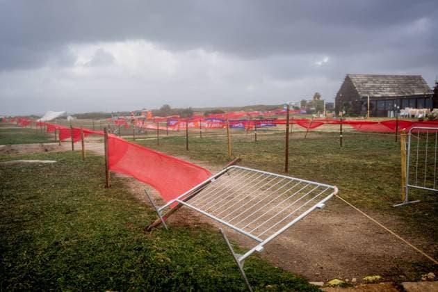 Radsport, Cyclocross, UCI Weltcup in Cabras, Sturm im Vorfeld der Rennen UCI Cyclocross World Cup CABRAS 2024 CABRAS, SARDINIA,ITALIA - DECEMBER 8 : Illustration images show the devastation on the course caused by the storm an the wind prior to the third leg of the UCI Cyclocross World Cup series 2024-2025 , Windstorm CABRAS, ITALIA , 08 December 2024 Cabras Italy  Copyright: xBcex