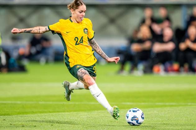 December 7, 2024, Geelong, Victoria, Australia: Australia s Sharn Freier seen in action during the friendly game opposing the Matildas to Chinese Taipei. Farewell game for Australia s Clare Polkinghorne. Final score Australia 6 - Chinese Taipei 0. Geelong Australia - ZUMAs197 20241207_aaa_s197_540 Copyright: xOlivierxRachonx