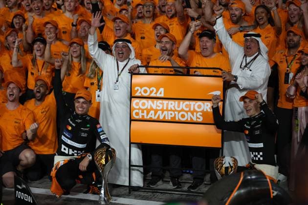 Team Mc Laren 2024 F1 Constructors Champion Abu Dhabi Yas Marina Circuit United Arab Emirates