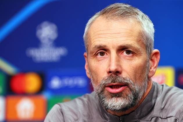 RB Leipzig - Pressekonferenz Champions League Leipzig, 09.12.2024, Red Bull Arena, Fussball, UEFA Champions League, Matchday-1, RB LEIPZIG vs. ASTON VILLA FC am 10 12 2024 , Pressekonferenz RB Leipzig am Vortag der Partie , Im Bild: Trainer Marco Rose (RB Leipzig) ,