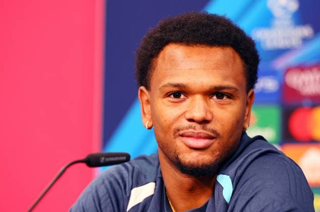 RB Leipzig - Pressekonferenz Champions League Leipzig, 09.12.2024, Red Bull Arena, Fussball, UEFA Champions League, Matchday-1, RB LEIPZIG vs. ASTON VILLA FC am 10 12 2024 , Pressekonferenz RB Leipzig am Vortag der Partie , Im Bild: Lois Openda ((Spieler RB Leipzig) ,