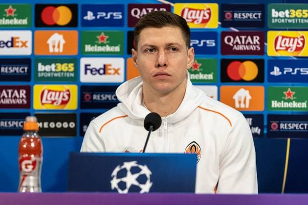 Pressekonferenz, FC Shakhtar Donetsk, 09.12.2024 Mykola Matviyenko (FC Shakhtar Donetsk, 22) Pressekonferenz, FC Shakhtar Donetsk, 09.12.2024 UEFA Champions League: FC Shakhtar Donetsk - FC Bayern München; Arena AufSchalke, Gelsenkirchen; Copyright: xBEAUTIFULxSPORTS Buriakovx