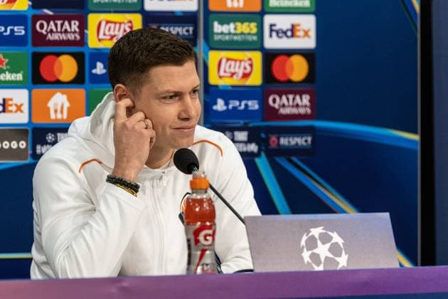 Pressekonferenz, FC Shakhtar Donetsk, 09.12.2024 Mykola Matviyenko (FC Shakhtar Donetsk, 22) Pressekonferenz, FC Shakhtar Donetsk, 09.12.2024 UEFA Champions League: FC Shakhtar Donetsk - FC Bayern München; Arena AufSchalke, Gelsenkirchen; Copyright: xBEAUTIFULxSPORTS Buriakovx