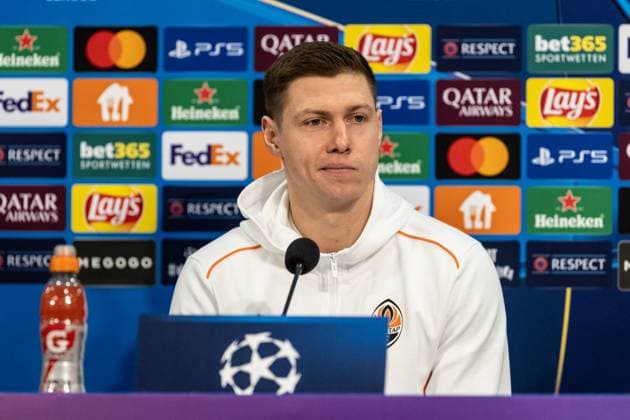 Pressekonferenz, FC Shakhtar Donetsk, 09.12.2024 Mykola Matviyenko (FC Shakhtar Donetsk, 22) Pressekonferenz, FC Shakhtar Donetsk, 09.12.2024 UEFA Champions League: FC Shakhtar Donetsk - FC Bayern München; Arena AufSchalke, Gelsenkirchen; Copyright: xBEAUTIFULxSPORTS Buriakovx