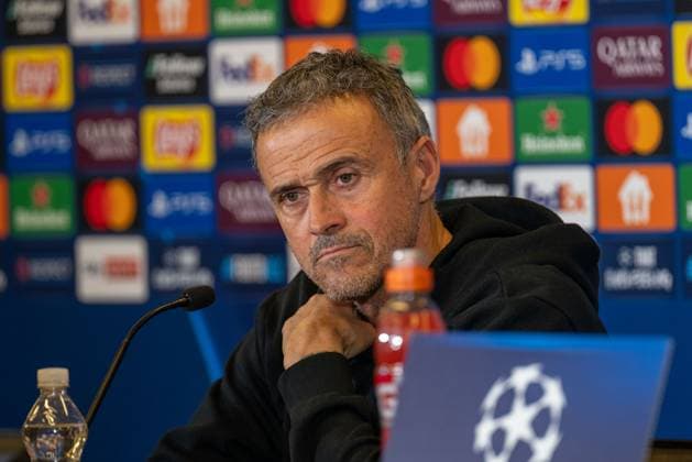 SOCCER - UEFA CL, RBS vs PSG SALZBURG,AUSTRIA,09.DEC.24 - SOCCER - UEFA Champions League, Red Bull Salzburg vs Paris Saint German, preview, press conference, PK, Pressekonferenz PSG. Image shows head coach Luis Enrique (PSG).  GEPAxpictures xWolfgangxKofler