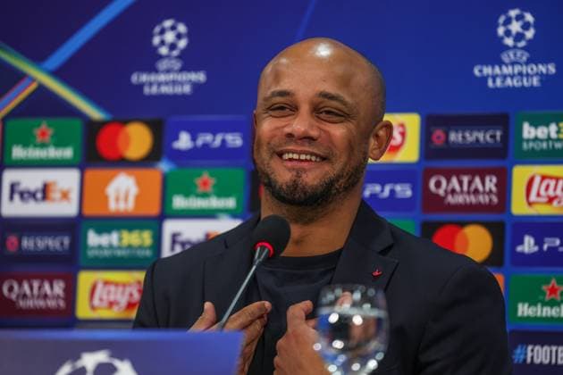 09.12.2024, Fussball, Saison 2024 2025, Champions League, 6. Spieltag, Pressekonferenz FC Bayern München, Trainer Vincent Kompany (FC Bayern München) Gelsenkirchen Veltins Arena NRW Deutschland xRHR-FOTO TRx Copyright: TimxRehbein RHR-FOTOx RHR-FOTO TR