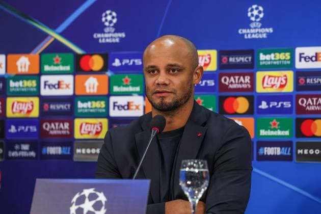 09.12.2024, Fussball, Saison 2024 2025, Champions League, 6. Spieltag, Pressekonferenz FC Bayern München, Trainer Vincent Kompany (FC Bayern München) Gelsenkirchen Veltins Arena NRW Deutschland xRHR-FOTO TRx Copyright: TimxRehbein RHR-FOTOx RHR-FOTO TR