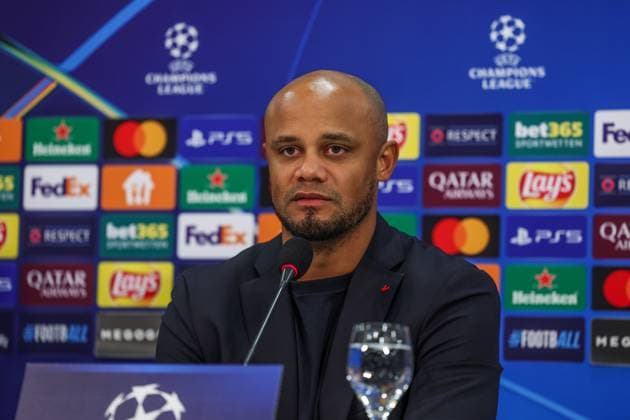 09.12.2024, Fussball, Saison 2024 2025, Champions League, 6. Spieltag, Pressekonferenz FC Bayern München, Trainer Vincent Kompany (FC Bayern München) Gelsenkirchen Veltins Arena NRW Deutschland xRHR-FOTO TRx Copyright: TimxRehbein RHR-FOTOx RHR-FOTO TR