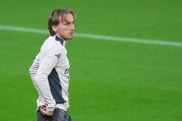 Real Madrid s Luka Modric during the training session the day before the Uefa Champions League soccer match between Atalanta and Real Madrid a at the Gewiss Stadium in Bergamo, north Italy - Monday , December 9 , 2024. - Soccer .  Copyright: xSpada LaPressex