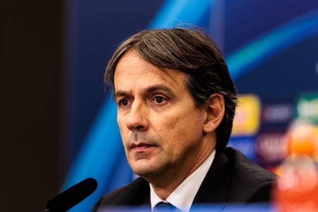 UEFA Champions League: Pressekonferenz Inter Mailand ; 09.12.2024 Simone Inzaghi (Trainer Inter Mailand) während der Pressekonferenz UEFA Champions League: Pressekonferenz Inter Mailand vor dem Spiel gegen Bayer 04 Leverkusen, Leverkusen, BayArena am 09.12.2024 Copyright: xBEAUTIFULxSPORTS Wunderlx