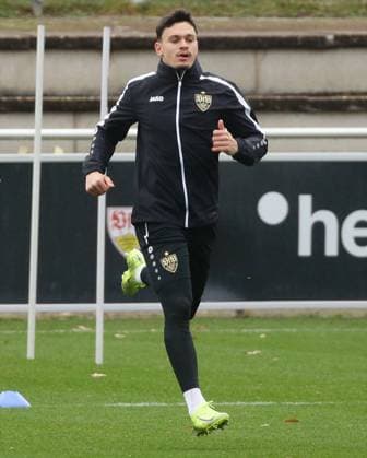 Stuttgart , Fußball Training VfB Stuttgart , Fabian Rieder