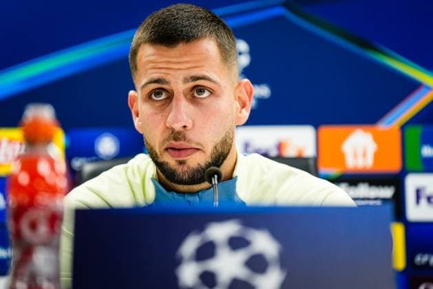Champions League 2024-2025: press conference, PK, Pressekonferenz of Feyenoord Rotterdam - David Hancko of Feyenoord during the press conference of Feyenoord in preparation of the Champions League duel against AC Sparta Prague at Stadion Feijenoord De Kuip on 10 December 2024 in Rotterdam, The Netherlands. Copyright: xYannickxVerhoevenx
