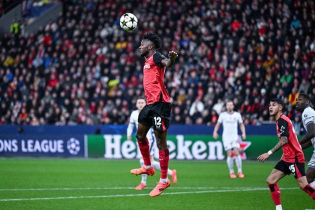 10.12.2024, Fussball, Champions League, 6. Spieltag, Saison 2024 2025, Bayer 04 Leverkusen - Inter Mailand, Edmond Tapsoba (Bayer Leverkusen) xRHR-FOTO TKx Copyright: RHR-FOTOx RHR-FOTO TK