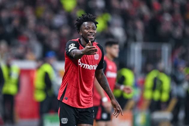 10.12.2024, Fussball, Champions League, 6. Spieltag, Saison 2024 2025, Bayer 04 Leverkusen - Inter Mailand, Edmond Tapsoba (Bayer Leverkusen) xRHR-FOTO TKx Copyright: RHR-FOTOx RHR-FOTO TK