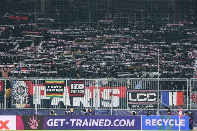 SOCCER - UEFA CL, RBS vs PSG SALZBURG,AUSTRIA,10.DEC.24 - SOCCER - UEFA Champions League, Red Bull Salzburg vs Paris Saint German. Image shows supporters of Paris.  GEPAxpictures xDavidxGeieregger
