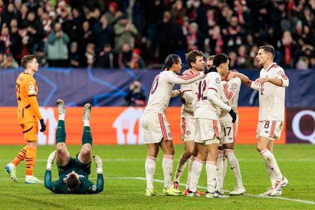 UEFA Champions League: FC Shakhtar Donetsk - FC Bayern München; 10.12.2024 Jubel zum 1:2 durch Thomas Müller (FC Bayern München, 25) UEFA Champions League: FC Shakhtar Donetsk - FC Bayern München, Gelsenkirchen, Arena auf Schalke am 10.12.2024 Copyright: xBEAUTIFULxSPORTS Wunderlx