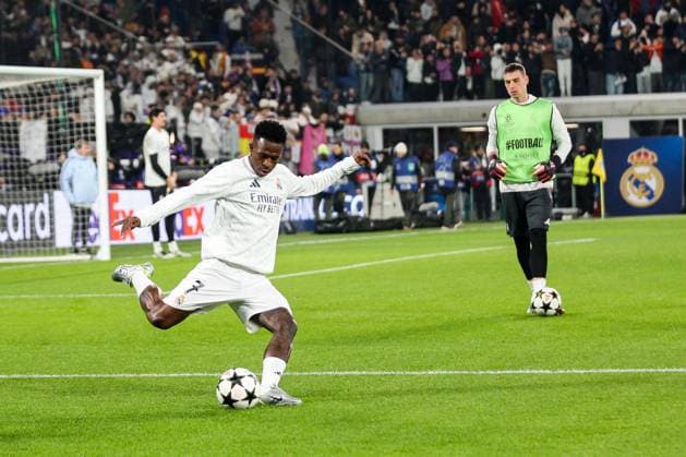 CALCIO - UEFA Champions League - Atalanta BC vs Real Madrid Vinicio Junior(Real Madrid CF) , 6Â° Matchday UEFA Champions League , Atalanta BC vs Real Madrid CF,2024-25 game at Gewiss Stadium in Bergamo (BG), Italy, 10.12.2024.Photo by Marius Bunduc LiveMedia Bergamo Italy  Copyright: xIPAxSport ABACAx