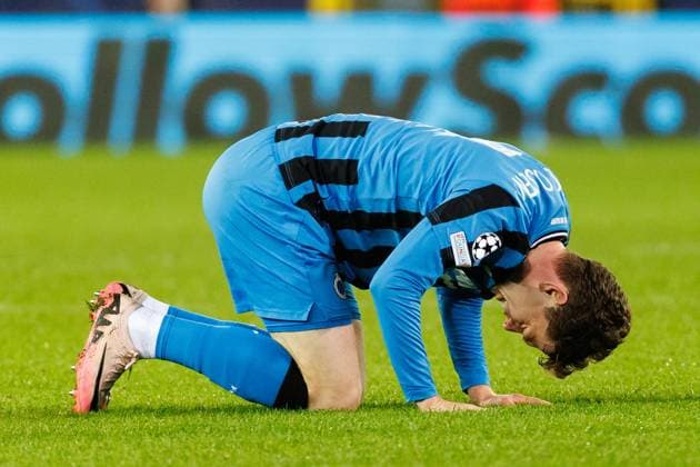 Club s Andreas Skov Olsen pictured during a soccer game between Belgian Club Brugge KV and Portuguese club Sporting CP, Tuesday 10 December 2024 in Brugge, on the sixth day of the UEFA Champions League league phase. KURTxDESPLENTER  x107899900x