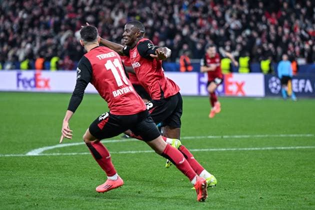 10.12.2024, Fussball, Champions League, 6. Spieltag, Saison 2024 2025, Bayer 04 Leverkusen - Inter Mailand, Nordi Mukiele (Bayer Leverkusen) freut sich über das Tor zum 1:0 mit der Mannschaft. xRHR-FOTO TKx Copyright: RHR-FOTOx RHR-FOTO TK